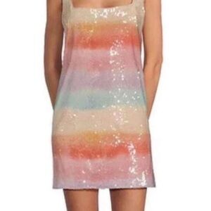 Gianni Bini x DANNIJO Twiggy Ombre Sequin Square Neck Sleeveless Mini Dress